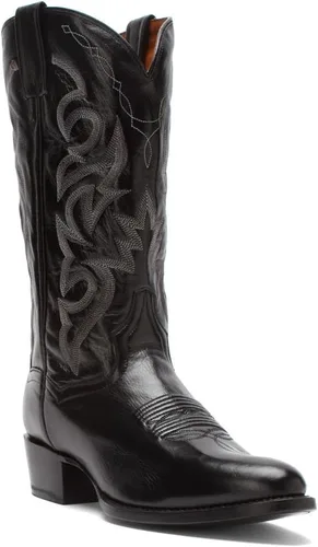 Vista 3 de Dan Post - Botas casual de puntera redonda y estrecha para hombre, con bordado, de Milwaukee, de pantorrilla media - Negro Cereza Negra