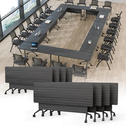 Vista 8 de Mesa de conferencias plegable, mesa de sala de conferencias con ruedas, mesa de conferencias plegable modular, mesas de reuniones de entrenamiento
