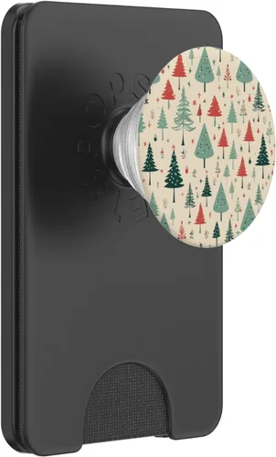 Vista 7 de PopSockets PopGrip estándar con patrón navideño vintage