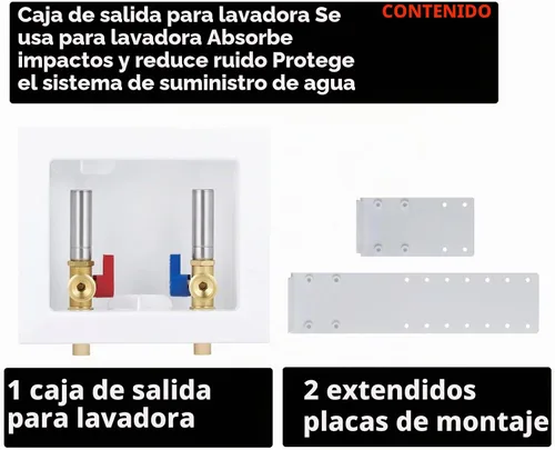 Vista 6 de Caja de salida de lavadora CPVC 1/2 pulgada con pararrayos de martillo de acero inoxidable, entrada 1/2 pulgada CPVC tubería de montaje x salida 3/4