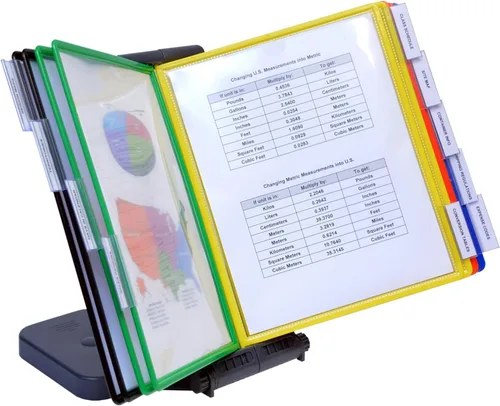 Vista 9 de Ultimate Office AdjustaView Organizador de escritorio de referencia de 10 bolsillos con bolsillos de carga fácil y base compacta y pesada para mayor