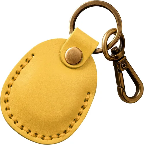 Vista 15 de Llavero de Airtag de cuero genuino, llavero portátil de Air tag con anillos para llaves, funda de cobertura oculta completa compatible con Airtag