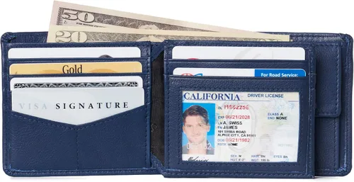 Vista 3 de Alpine Swiss - Cartera de piel con cremallera para hombre cierre de cremallera