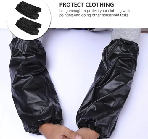 Vista 5 de EXCEART 2 pares de fundas impermeables de PVC a prueba de aceite, protector de brazo para antebrazo, protector para cocina, limpieza, lavado