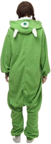 Vista 6 de Mike Wazowski - Mameluco para mujeres y hombres, disfraz de Halloween y Navidad, color verde