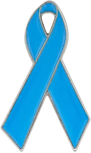 Vista 32 de PinMart Awareness - Pin de solapa esmaltado – Pin de cinta chapado en níquel y oro – Cinta de prevención y conciencia – Broche de joyería con parte