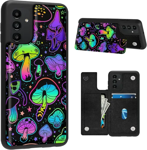 Vista 23 de BVDIKMI Funda para Samsung Galaxy A13 5G con ranura para tarjetero, funda de piel sintética, doble cierre magnético y cubierta duradera a prueba