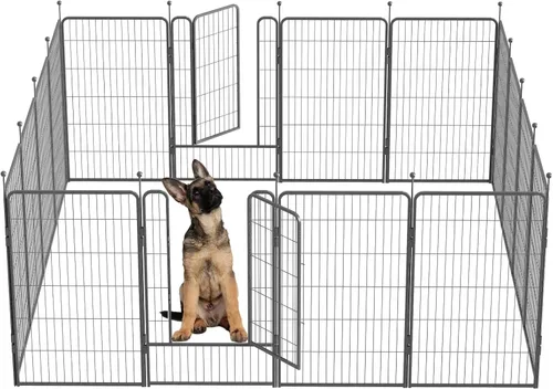 Vista 18 de Corralito para perros, 32/40/45 pulgadas de altura en resistente, plegable para interiores y exteriores, valla antióxido para ejercicio de perros