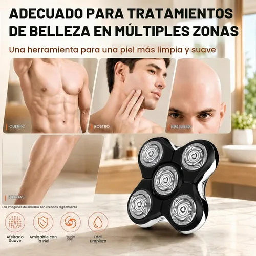 Vista 2 de Paquete de 2 cabezales de repuesto para afeitadora compatibles con Negro paquete de 2
