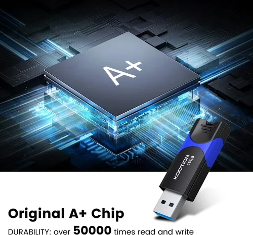 Vista 6 de Unidad flash USB 3.0 KOOTION 10 Pack 16GB 16G Unidad flash USB 3.0 retráctil con indicador LED de alta velocidad para almacenamiento y transferencia