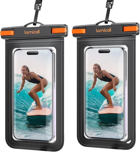 Vista 13 de Lamicall - Funda impermeable para teléfono, paquete de 2, IPX8, resistente al agua Beach & Cruise Essentials, Touch Screen, for iPhone 17 16 15 14