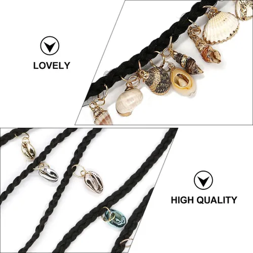 Vista 9 de HEALLILY Beavorty - 13 piezas de anillos para el cabello, colgantes de joyería con concha de océano, accesorios para el cabello, puños