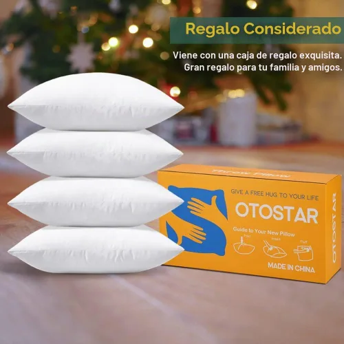 Vista 6 de OTOSTAR Paquete de 4 rellenos de almohada, 12 x 20 pulgadas, cojines rectangulares interiores, suaves, esponjosos, rellenos de cojín decorativos