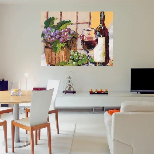 Vista 5 de Fine Art Canvas Lienzo decorativo clásico para pared, diseño de bodegones de la artista Jane Slivka para sala de estar, dormitorio, baño, cocina