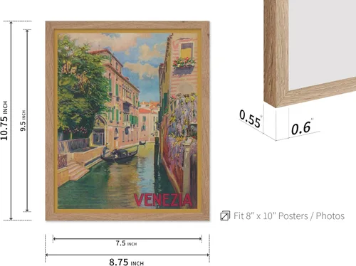 Vista 3 de Poster Master Póster de viaje vintage, impresión de turismo retro, regalo para viajeros, amigos, Venecia, Italia, Venecia, romántico, Europa, canal