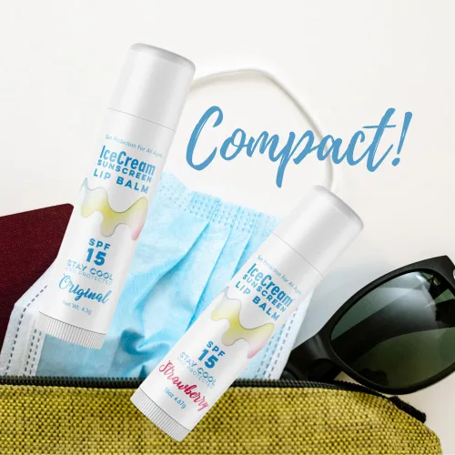 Vista 6 de IceCream Bálsamos labiales con protector solar, protector solar para labios, protector solar resistente al agua para labios, cuidado de labios