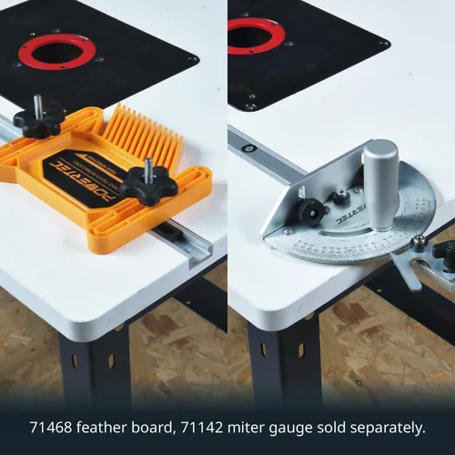 Vista 7 de POWERTEC Tablero de Mesa de Router de 24"x32" con Soporte para Herramientas, Placa de Router y Anillos de Inserción, Capacidad de 400lb Soporte