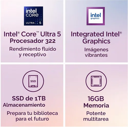 Vista 3 de Lenovo IdeaPad Slim 3i - Portátil ligero - Copilot+ PC - CPU Intel Core™ Ultra 5 322 - Pantalla táctil WUXGA de 15,3" - 16 GB de RAM