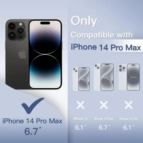Vista 2 de Funda JETech Ultra delgada para iPhone 14 Pro Max de 6.7 pulgadas, protección completa de la lente de la cámara, funda minimalista dura