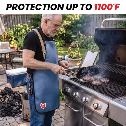 Vista 3 de Prepared Hero Delantal ignífugo para mujeres y hombres, se dobla como manta Gris