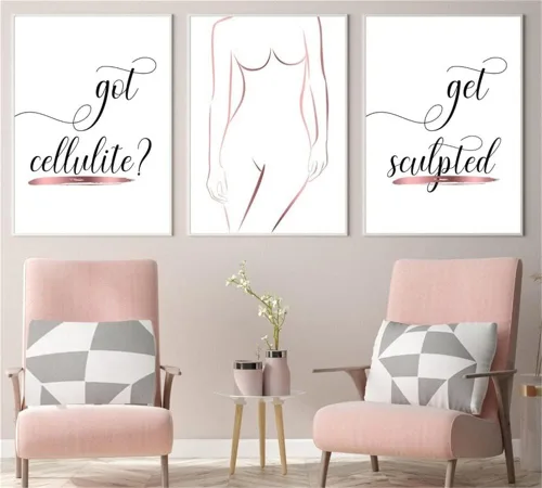 Vista 8 de NATVVA Citas de esteticista lienzo cuadro maquillaje uñas pintura sobre lienzo decoración de pared para sala de estar 3 piezas salón de uñas