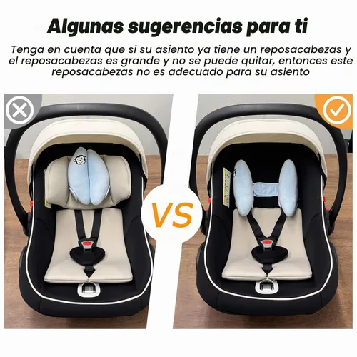 Vista 5 de Almohada Ajustable de Soporte para Cabeza y Cuello de Bebé, Almohada de Viaje para Bebé Cojín para Asiento de Carro, Almohada de Reposacabezas