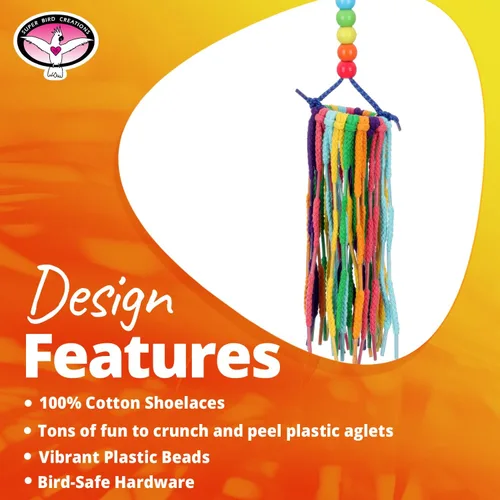 Vista 6 de Super Bird Creations SB1202 - Juguete para pájaros pequeños de arco iris, satisface los instintos de masticación y acicalamiento de loros, conures