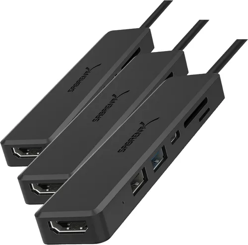 Vista 9 de SABRENT Hub de datos USB 2.0 de 4 puertos con interruptores de alimentación individuales con LED iluminados [no se admite la carga] para Mac y PC
