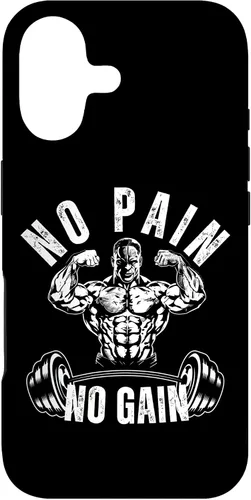 Vista 32 de No Pain No Gain Workout Motivational Case for iPhone 16