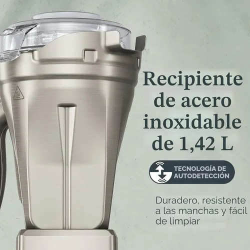 Vista 2 de Vitamix Contenedor de licuadora de acero inoxidable de 48 onzas con AUTO-DETECCIÓN, apto para lavavajillas, tapa transparente libre de BPA