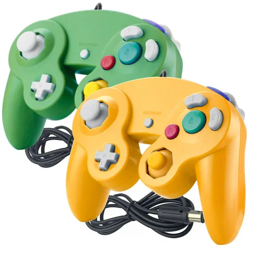 Vista 5 de Reiso Gamecube Controller, 2 Pack NGC Classic Wired Controller for Wii Game cube Console (Clear Purple and Clear White)