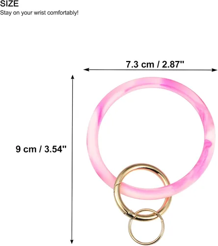 Vista 4 de VOCOSTE Llavero de pulsera llavero de silicona para mujer llavero redondo