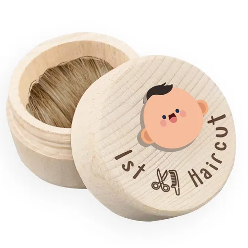 Vista 7 de Caja de recuerdo de bebé para el primer cabello caja de madera para el primer cabello