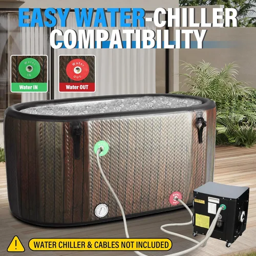 Vista 6 de AKSPORT Bañera de Baño de Hielo para Atletas, Bañera Inflable de Inmersión en Frío de 151 Galones Compatible con Enfriadores de Agua, Baño de Hielo