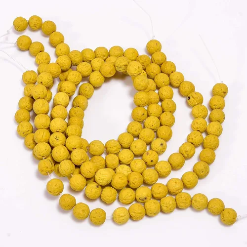 Vista 7 de Abalorio de lava natural de color mixto, 0.315 in, 0.236 in, 0.157 in, piedra redonda de piedra para hacer joyas, pulseras de mujer y hombres hechos