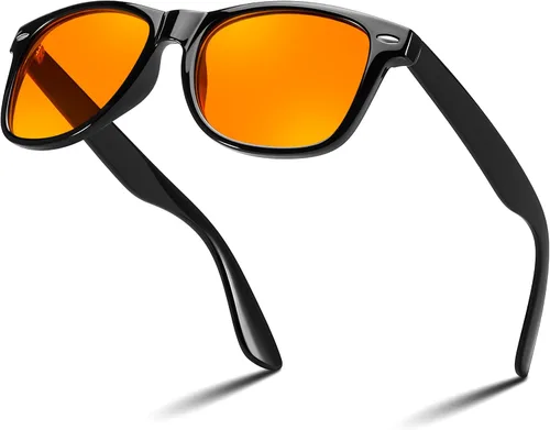 Vista 7 de FEISEDY Orange Blue Light Blocking Glasses for Woman Men Amber Lenses Computer Gaming Glasses for Better Sleep