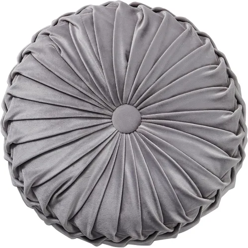 Vista 19 de MOJUN Almohada redonda de terciopelo de 13.7 pulgadas, plisada redonda, rellena, cojín decorativo para el hogar, para sofá, silla, cama, suelo