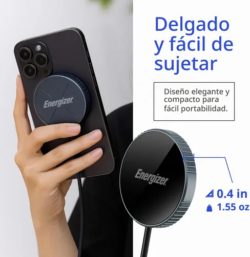 Vista 4 de Energizer Cargador inalámbrico magnético de 15 W MagSafe Compatible_WCP112