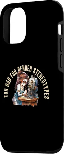 Vista 2 de iPhone 15 demasiado rad para estereotipos de género Mujeres en caso STEM