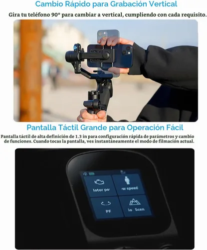 Vista 7 de FeiyuTech Scorp Mini 3 estabilizador de cardán para smartphone, cardán de teléfono de 3 ejes módulo de seguimiento de IA integrado, con ventilador