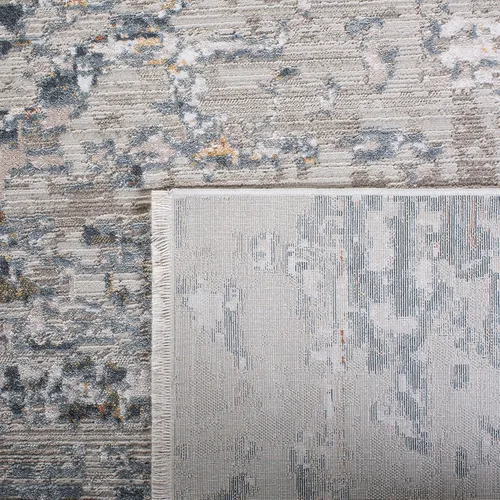 Vista 4 de SAFAVIEH Princeton Collection - Alfombra de pasillo de 2 x 8 pies, gris y marfil, diseño tribal bohemio de viscosa envejecida, ideal para zonas