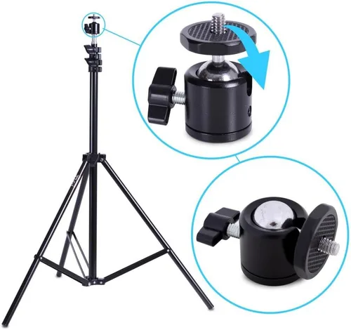 Vista 3 de Pyle Soporte de trípode portátil para mini proyector con rotación de 360°, altura ajustable de 27.6 a 78.7 pulgadas, montaje de tornillo universal