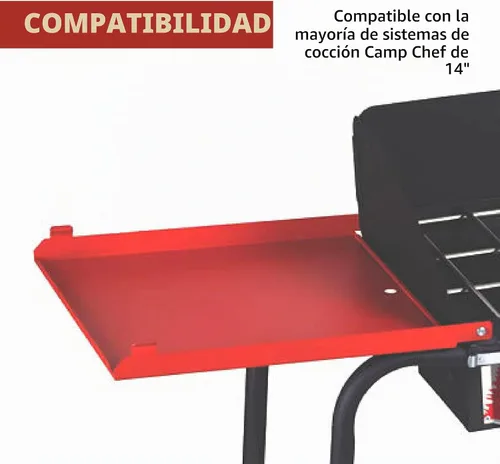 Vista 6 de Camp Chef - Juego de estantes laterales plegables para 2 quemadores