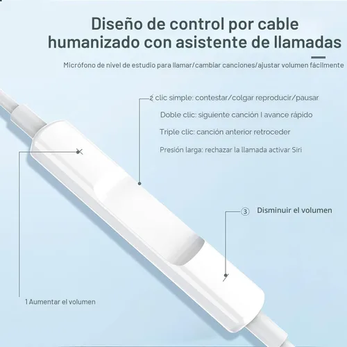 Vista 4 de Paquete de 2 auriculares para iPhone con micrófono integrado y control de volumen, auriculares con cable compatibles con iPhone 14/13/12/11 Pro