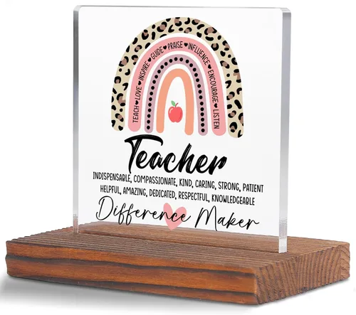 Vista 10 de Letrero decorativo de escritorio transparente para después de la escuela, regalo de agradecimiento para mujeres y hombres, regalos de agradecimiento