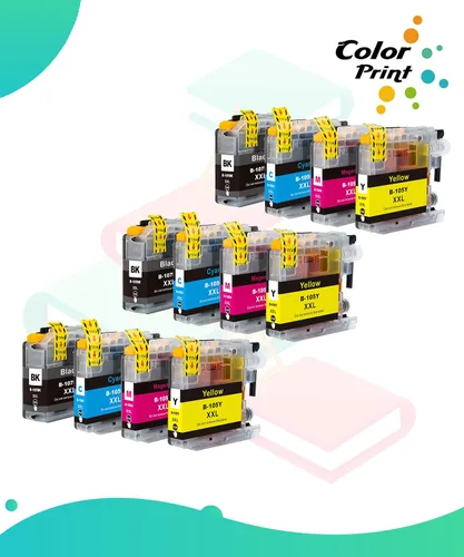 Vista 2 de Cartucho de tinta compatible LC107 LC105 de repuesto para Brother LC107XXL LC105 XXL LC105CL LC107BK para impresora MFC-J4310DW MFC-J4410DW