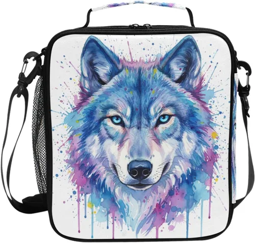 Vista 9 de Lonchera con patrón de cuadros blancos y negros, bolsa de almuerzo aislada, bolsa de preparación para niños, correa de hombro congelable a001