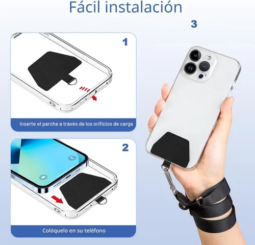 Vista 5 de Doormoon Cordón para teléfono, correa ajustable universal para el cuello, para llaves, insignias de identificación, cordón para teléfono celular