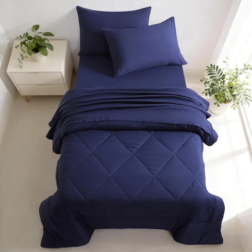 Vista 28 de FLXXIE Juego de ropa de cama de microfibra de 4 piezas, color aguamarina Aqua