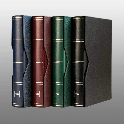 Vista 4 de Prophila stockbook 60 Lados blancos Acolchado con estuche rojo